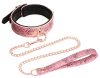 PINK SNAKE PRINT COLLAR AND LEASH