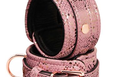 PINK SNAKE PRINT MICROFIBER WRIST RESTRAINTS